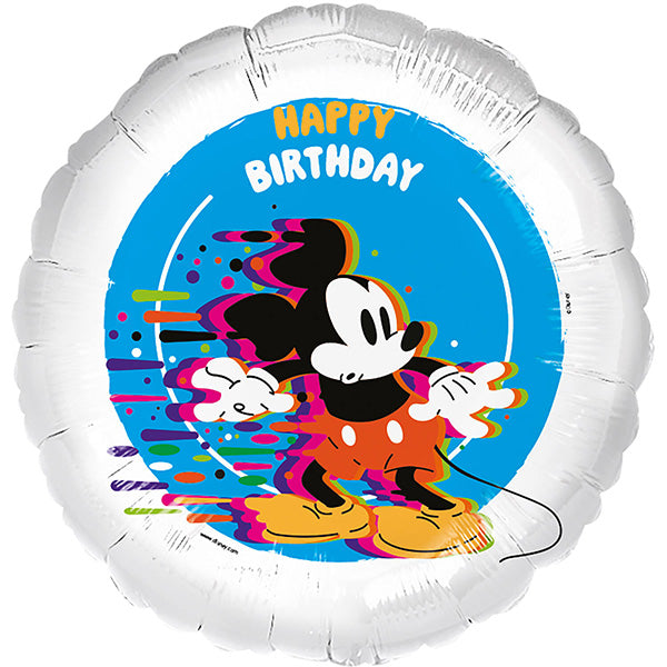 Folija balon „Happy Birthday“ – Miki Maus u pokretu, 46 cm