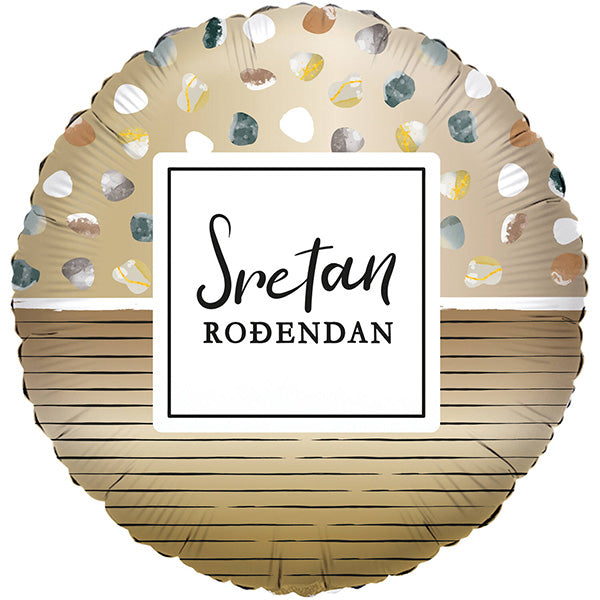 Folija balon „Sretan rođendan“ – zlatni, 46 cm