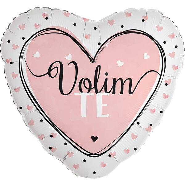 Folija balon srce „Volim te“ – roze, 46 cm