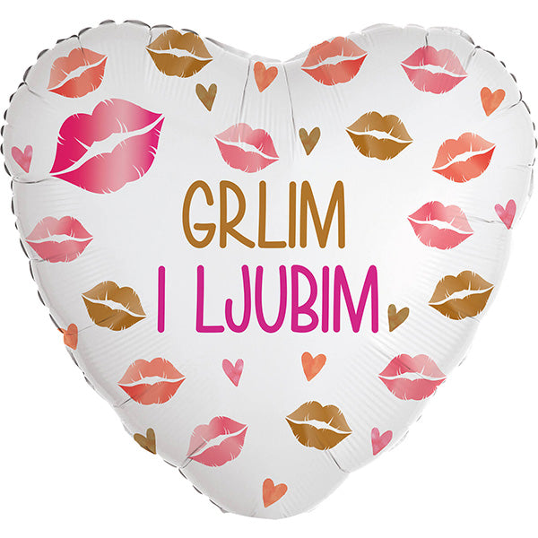 Folija balon srce „Grlim i ljubim“, 46 cm