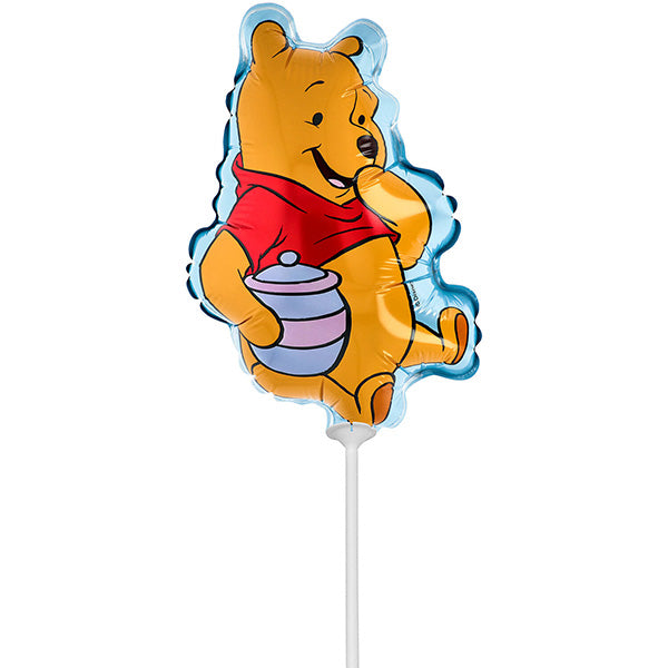 Mini folija balon na štapiću – Vini Pu, 23 cm