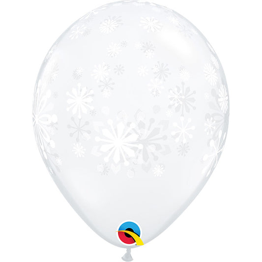 11”28cm Contemporary Snowflakes Latex balon