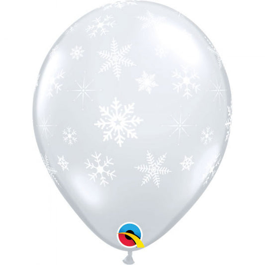 11"28 cm Snowflakes & Sparkles Clear Latex baloni