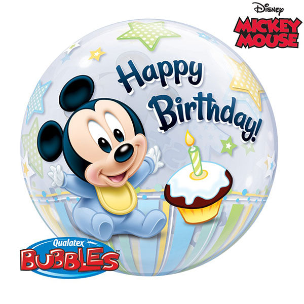 Mickey Mouse 1st Birthday Bubble Balon