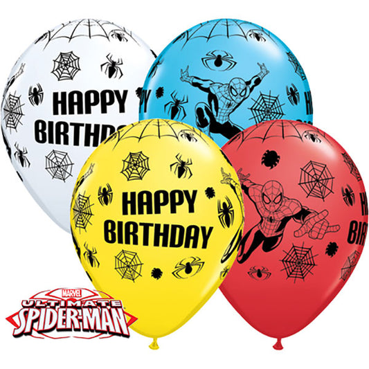 11″28cm Happy Birthday Spider-man latex baloni