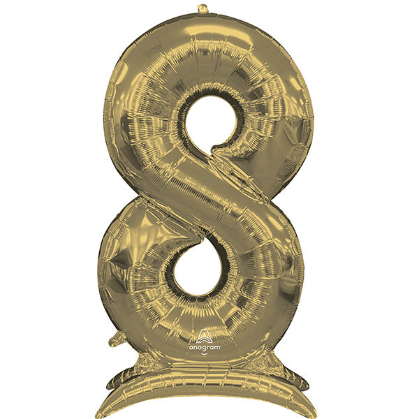 "8” White Gold Stand Folija balon