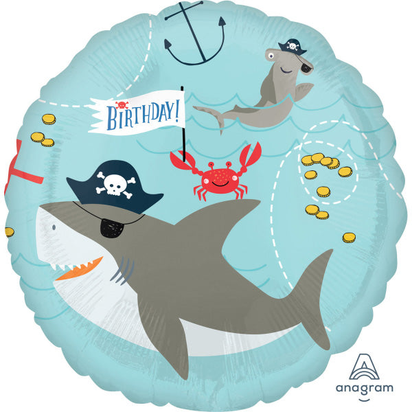 Ahoy Birthday Sharks folija Balon