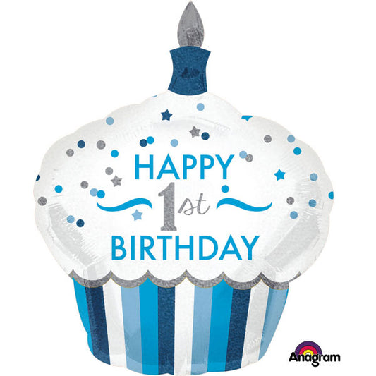 1st Birthday Cupcake Boy Folija Balon