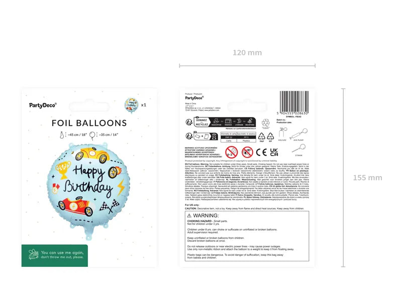 Happy Birthday folija balon “Cars”