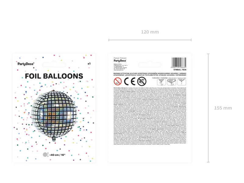 Folija balon „Disko kugla“ 40 cm