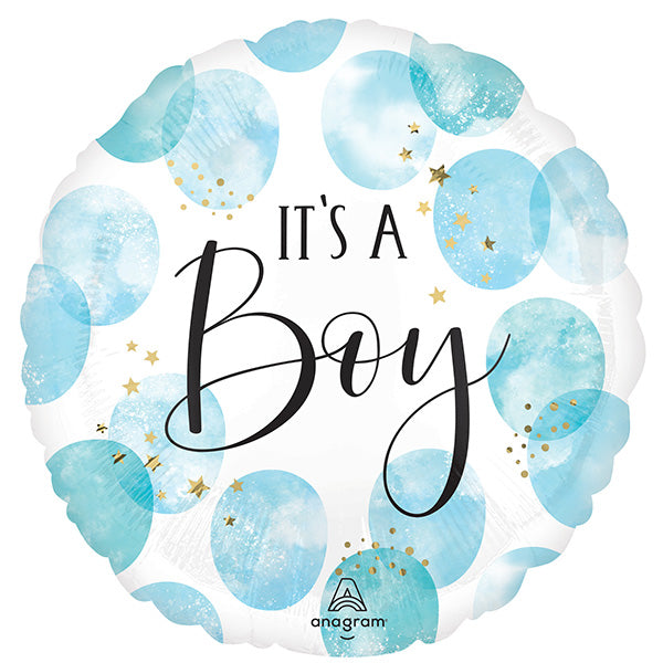 Baby Boy Blue Watercolor Folija Balon