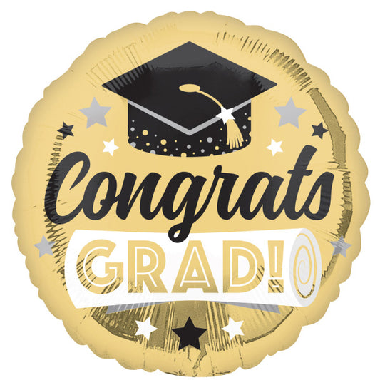Congrats Grad Shiny Gold Folija Balon