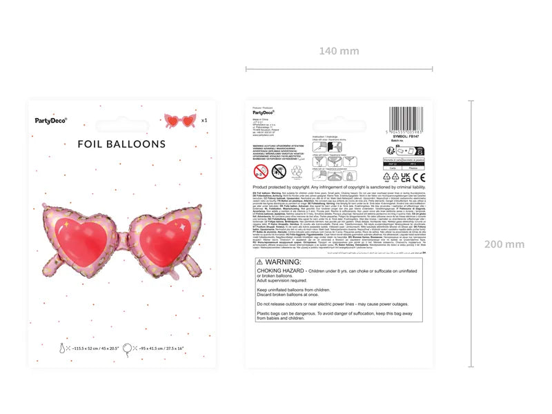 Folija balon „Naočare – srca“
