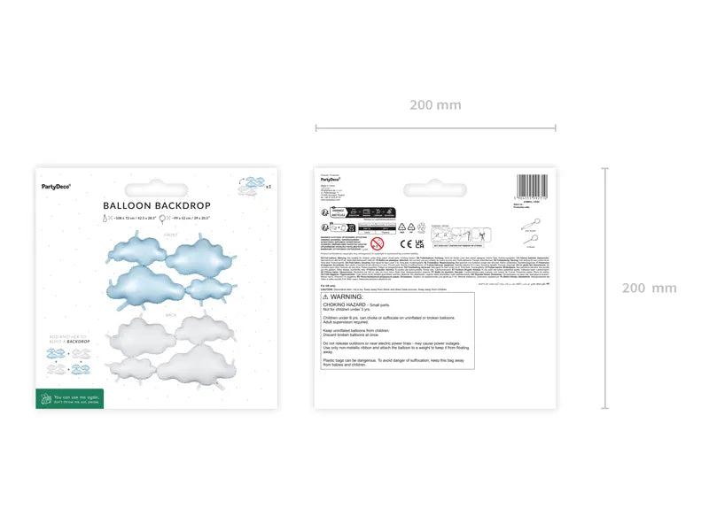 Folija balon „Oblaci“ bela / svetlo plava