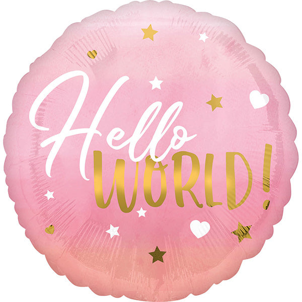 18"46cm Hello World Pink Folija Balon