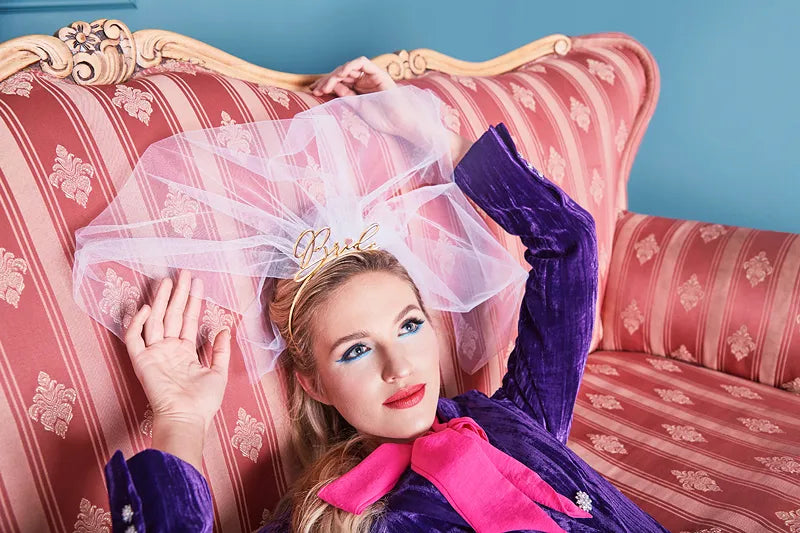 Zlatna - roze rajf za glavu „Bride“