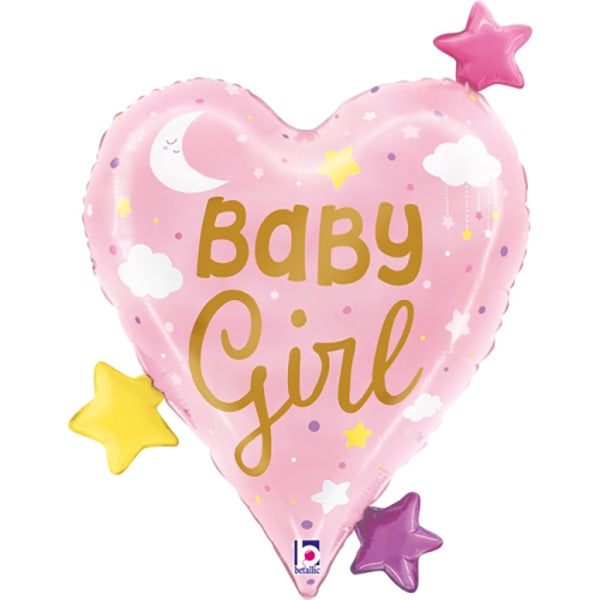 Baby Girl Hearts folija balon 76 cm