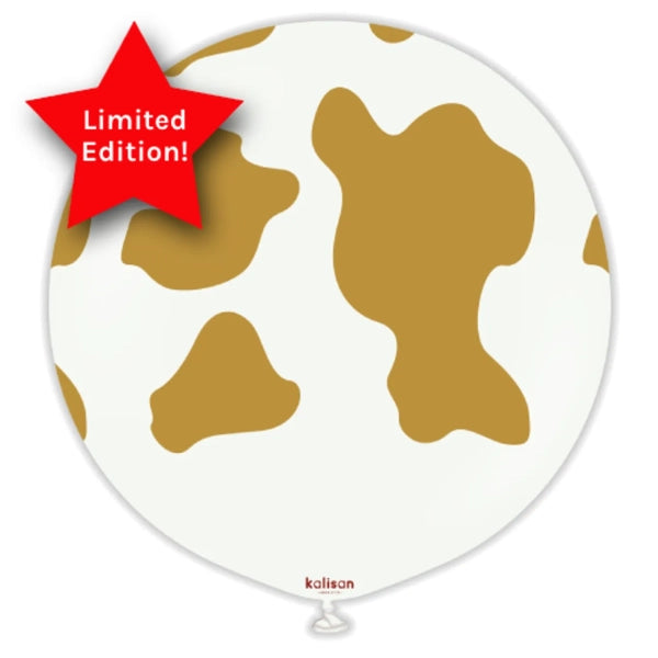 24”61cm Safari Country Cow White Gold folija balon