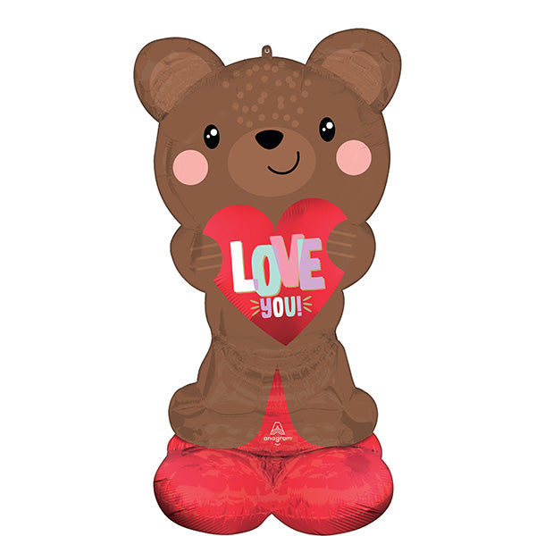 AirLoonz Satin Brown Love Bear Balon
