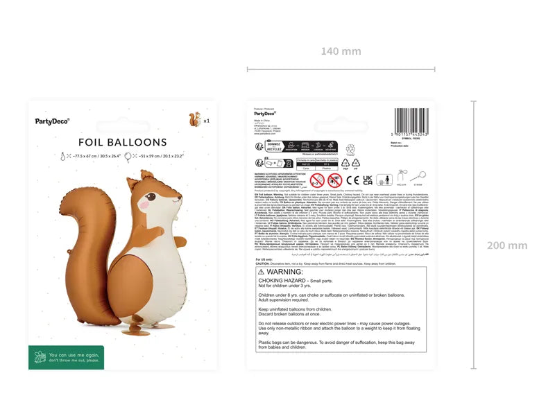 Stojeci folija balon Veverica