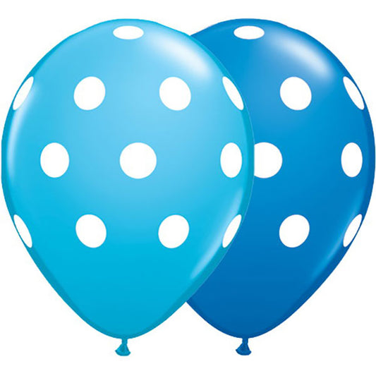 Big Polka Dots Blue Latex Baloni