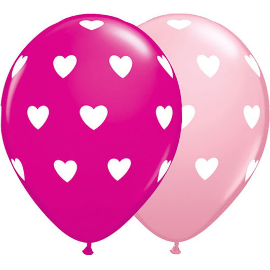 Big Hearts Pink & Wild Berry Latex Baloni