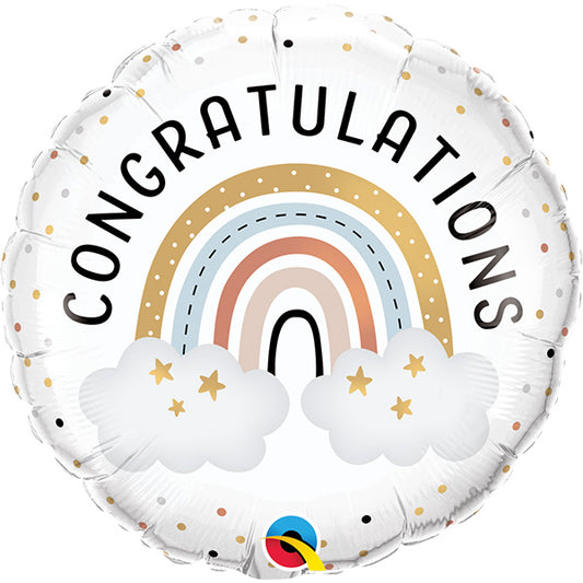 Congratulations Boho Rainbow Folija Balon
