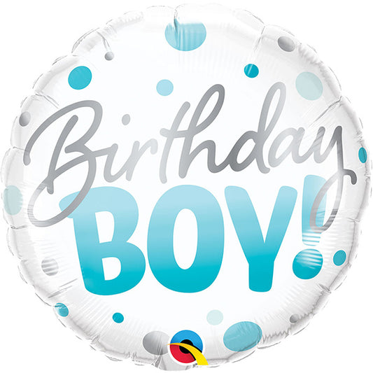 Birthday Boy Blue Dots Folija Balon