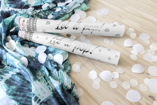 Ispaljive konfete latice bele - 40cm