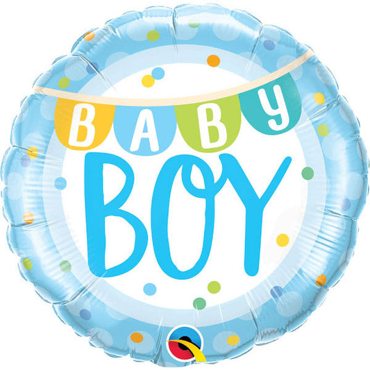 Baby Boy Banner & Dots Folija Balon