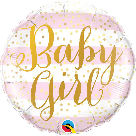 Baby Girl Pink Stripes Folija Balon