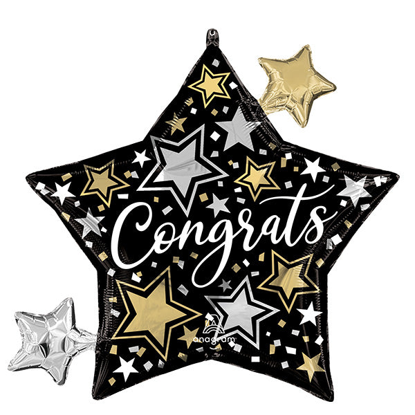 SuperShape Congrats Stars folija balon