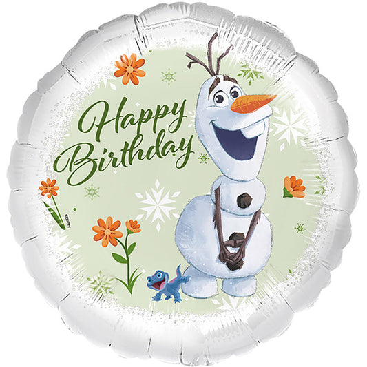 Folija balon „Happy Birthday“ – Olaf (Frozen), 46 cm