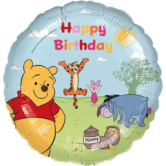 Folija balon „Happy Birthday“ – Vini Pu i drugari, 46 cm