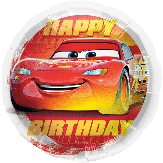 Folija balon „Happy Birthday“ – Munja Mekvin (Cars), 46 cm