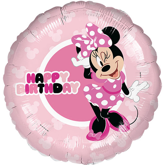 Folija balon „Happy Birthday“ – Mini Maus, 46 cm