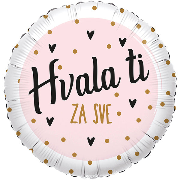 Folija balon „Hvala ti za sve“, 46 cm