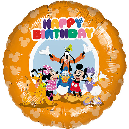 Folija balon „Happy Birthday“ – Miki i drugari, 46 cm