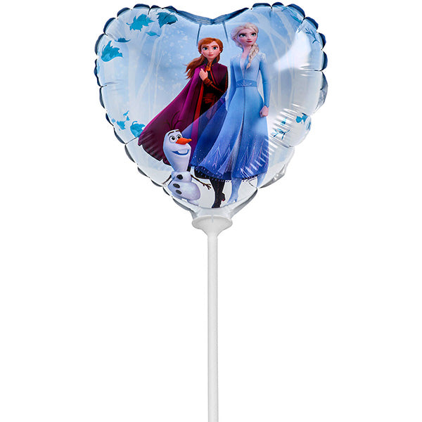 Mini folija balon na štapiću – srce Frozen, 23 cm