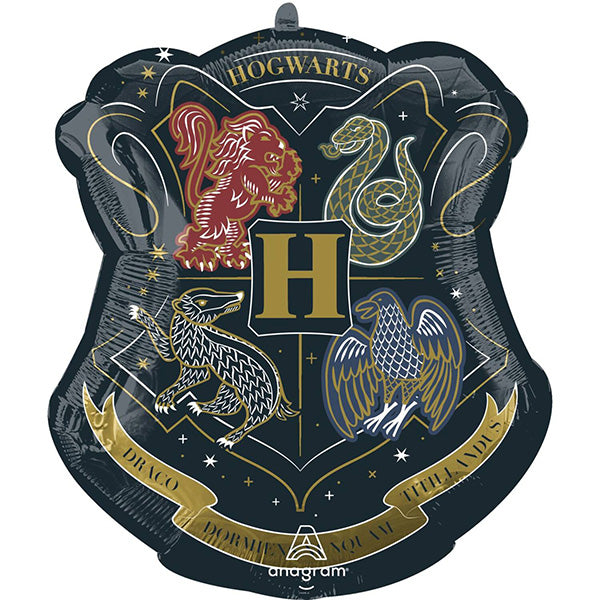 Folija balon Harry Potter – grb Hogvortsa, crni, 68 × 63 cm