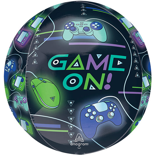 Orbz folija balon „Game On!“, 38 × 40 cm