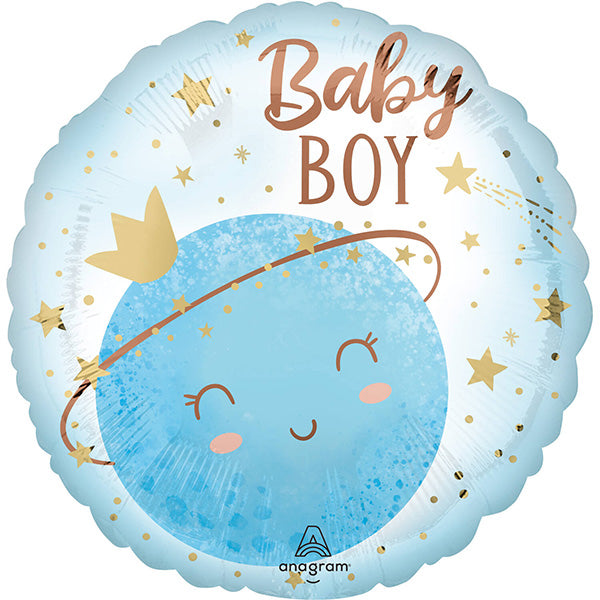 Folija balon „Baby Boy“ – mesec, 46 cm