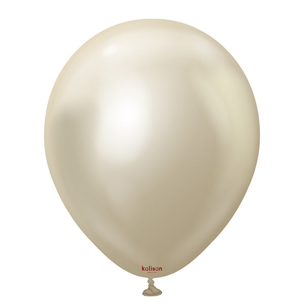 Mirror White Gold Latex Baloni