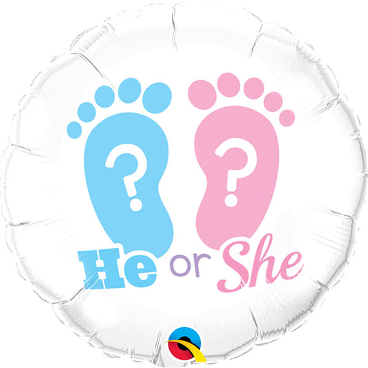 18"46cm He Or She Footprints Folija balon