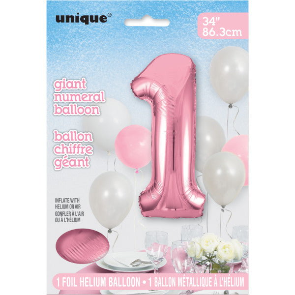 Number 1 Pink Folija Balon