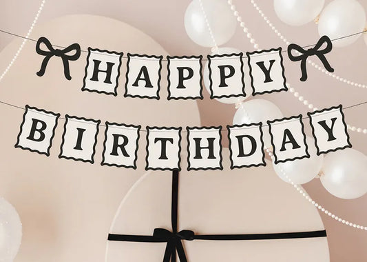 Happy Birthday Bows banner