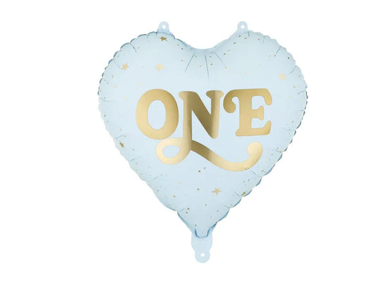 Folija balon srce “ONE” svetlo plavi