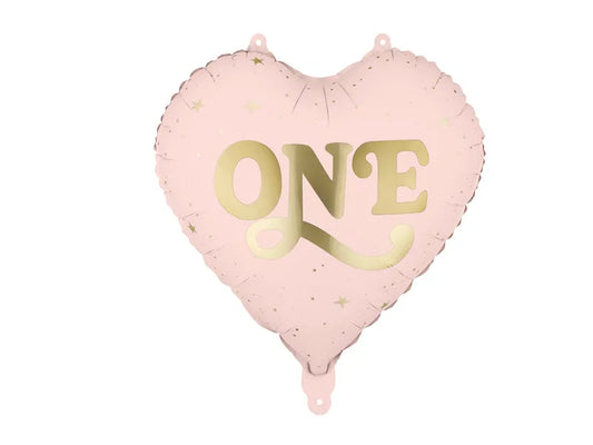 Folija balon srce “ONE” svetlo roze