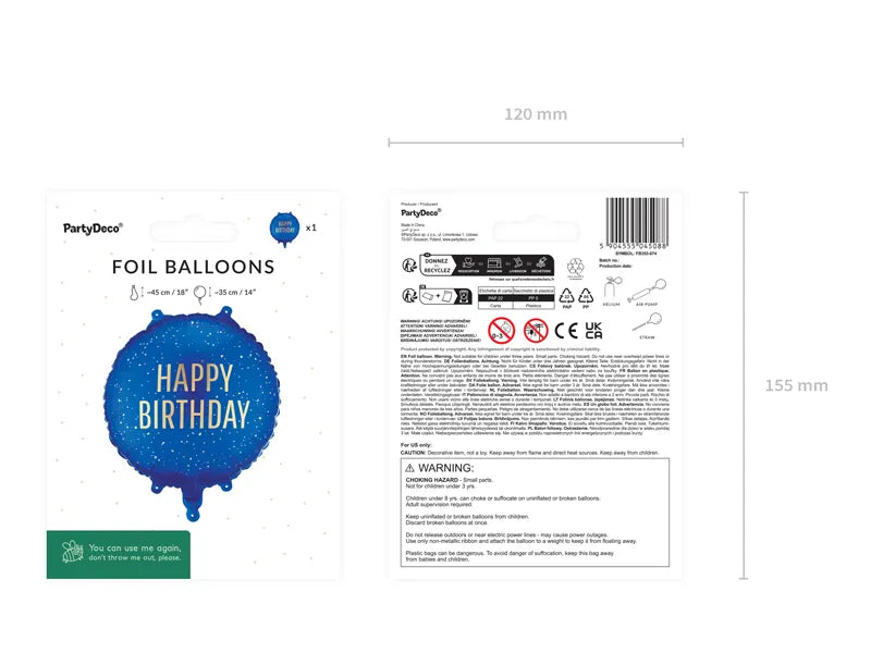 Happy Birthday folija balon teget