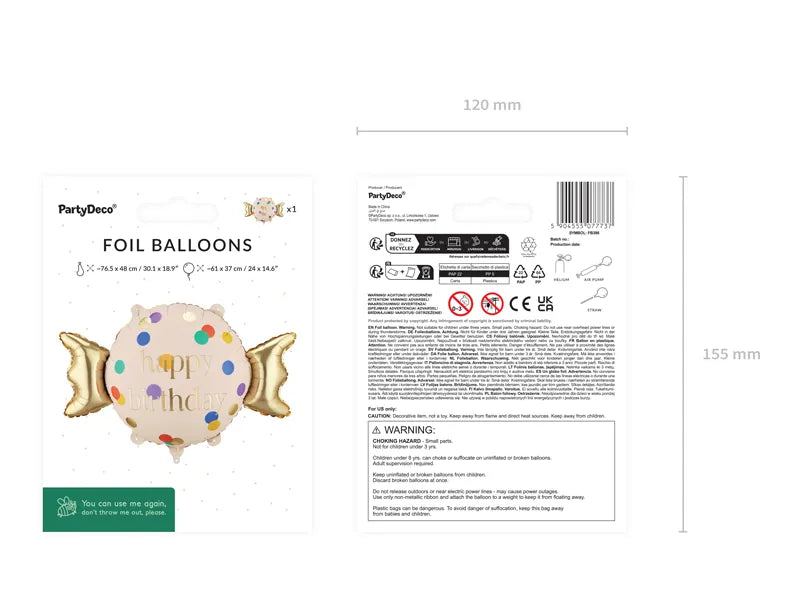 Happy Birthday folija balon “Candy”